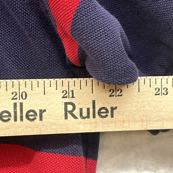Vintage Polo Ralph Lauren Shirt Mens XL Blue Red Striped Polo Pony Golf Rugby - Picture 8 of 10